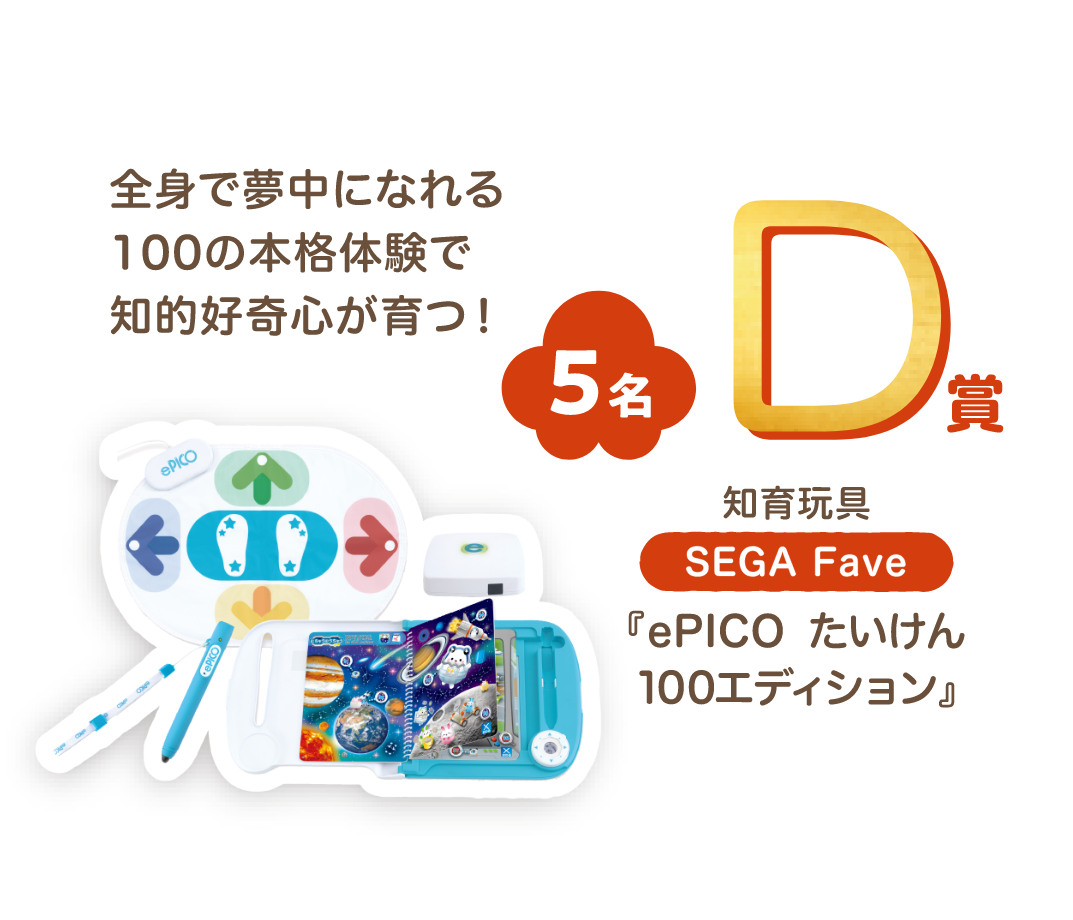 ■D賞:SEGA Fave「ePICO たいけん 100エディション」5名様