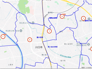 大手土地情報サイトは学区に絞って情報を表示する機能が無く、不便に感じた事はありませんか？
ご安心ください！！
なんと『ランディ』にはマップ上に学区を表示させる機能が搭載されています！！
学区内に公開中の情報があるのか、ないのか。
視覚的に分かりやすく表示できますので、小学生や中学生のお子様がいるご家庭でも安心してお土地探しに専念できます！
(小学校・中学校のみ)
※一部対応していない地域もございます。