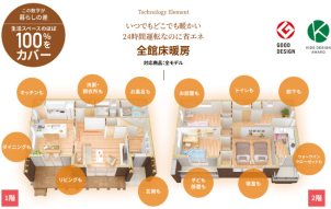 家のどこにいても、どこに行っても床暖房で暖かい！まさに｢全館｣です！
