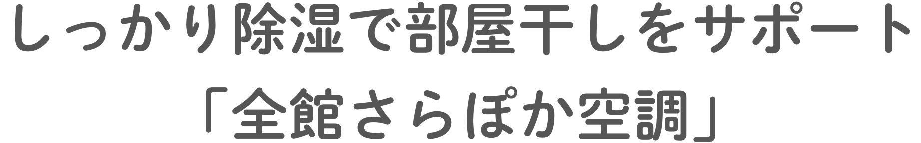 しっかり除湿で部屋干しをサポート「全館さらぽか空調」