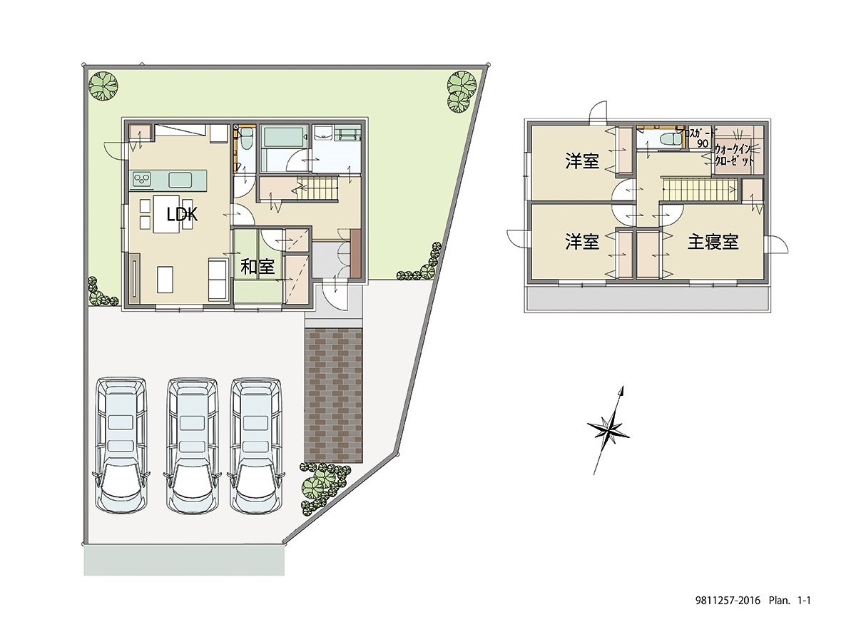 いわき市平幕ノ内 土地 区画番号No.10街区16 「畳コーナーは使い方いろいろ」 <br>建物タイプ:ｉ－ｓｍｉｌｅⅡ/延床面積:96.66㎡(29.23坪) <br>建物本体価格(参考):2,012万円(税込み)<br>