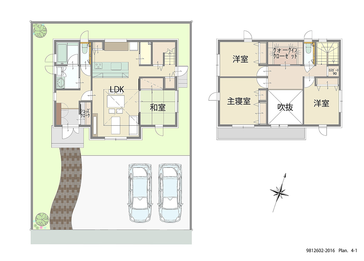 みやこタウン 土地 区画番号No.6号地 「LDKが家の中心！動線すっきりプラン」 <br>建物タイプ:ｉ－ｓｍａｒｔⅡ/延床面積:113.34㎡(34.27坪) <br>建物本体価格(参考):2,805万円(税込み)<br>