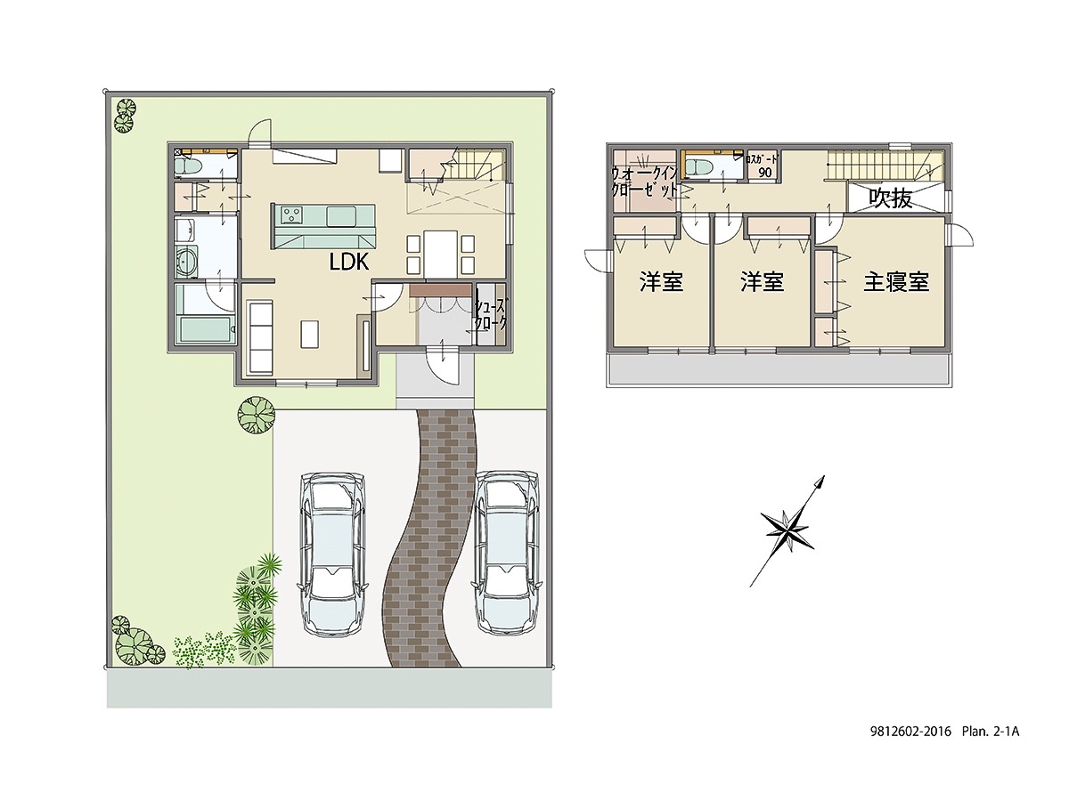 みやこタウン 土地 区画番号No.6号地 「家族がそれぞれの時間を過ごせるLDKプラン 」 <br>建物タイプ:ｉ－ｓｍｉｌｅⅡ/延床面積:101.7㎡(30.75坪) <br>建物本体価格(参考):2,124万円(税込み)<br>