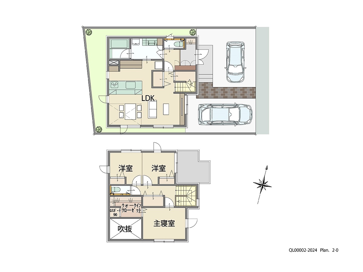 入間市高倉分譲地 土地 区画番号No.B 「キッチンから家族の様子を見守れる家」 <br>建物タイプ:ｉ－ｃｕｂｅⅢ/延床面積:92.45㎡(27.96坪) <br>建物本体価格(参考):2,207万円(税込み)<br>