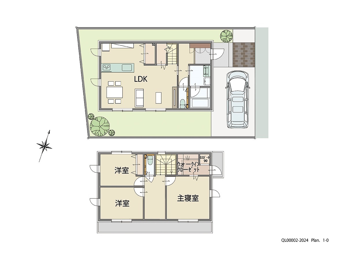 入間市高倉分譲地 土地 区画番号No.B 「家族がみんな集まれるLDK」 <br>建物タイプ:ｉ－ｓｍｉｌｅⅡ/延床面積:100.86㎡(30.5坪) <br>建物本体価格(参考):2,102万円(税込み)<br>