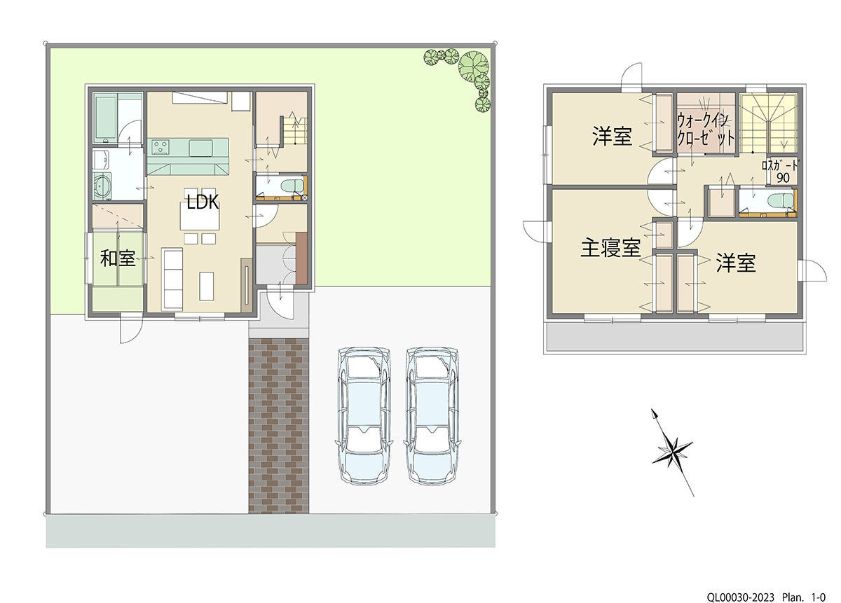 「LDKが家の中心！動線すっきりプラン」 <br>建物タイプ:ｉ－ｓｍｉｌｅⅡ/延床面積:99.15㎡(29.98坪) <br>建物本体価格(参考):2,039万円(税込み)<br>