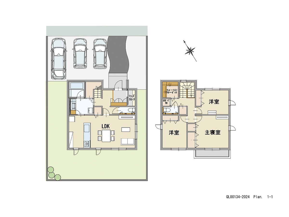 イイコトテラス舞々木町 土地 区画番号No.14 「動線すっきり！家事ラクプラン！」 <br>建物タイプ:ｉ－ｓｍｉｌｅⅡ/延床面積:100.86㎡(30.5坪) <br>建物本体価格(参考):2,048万円(税込み)<br>