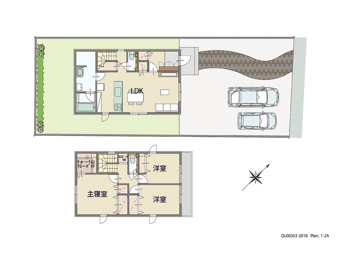 加西市北条町古坂 土地 区画番号No.3 「忙しいご夫婦へおすすめプラン」 <br>建物タイプ:ｉ－ｓｍｉｌｅⅡ/延床面積:100.86㎡(30.5坪) <br>建物本体価格(参考):2,057万円(税込み)<br>