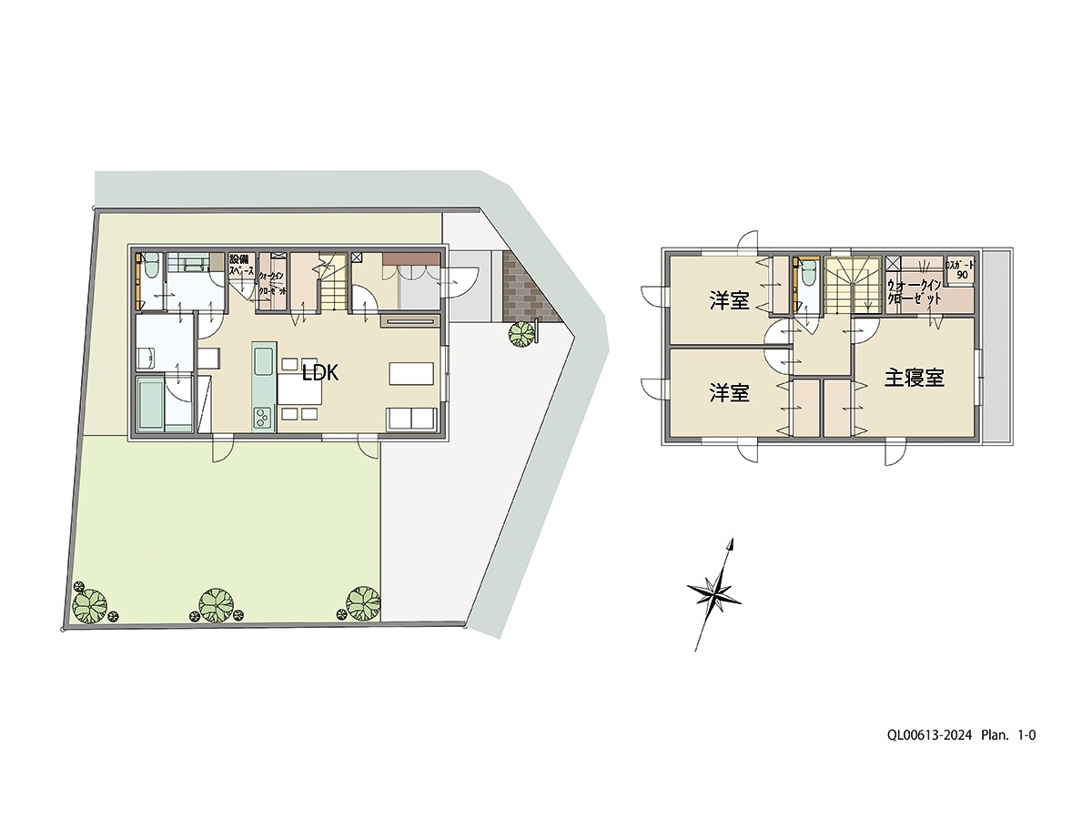 イイコトテラス七飯町中野 土地 区画番号No.12 「朝日で目覚める1日の始まりプラン」 <br>建物タイプ:ｉ－ｓｍｉｌｅⅡ(北海道仕様)/延床面積:100.86㎡(30.5坪) <br>建物本体価格(参考):2,223万円(税込み)<br>