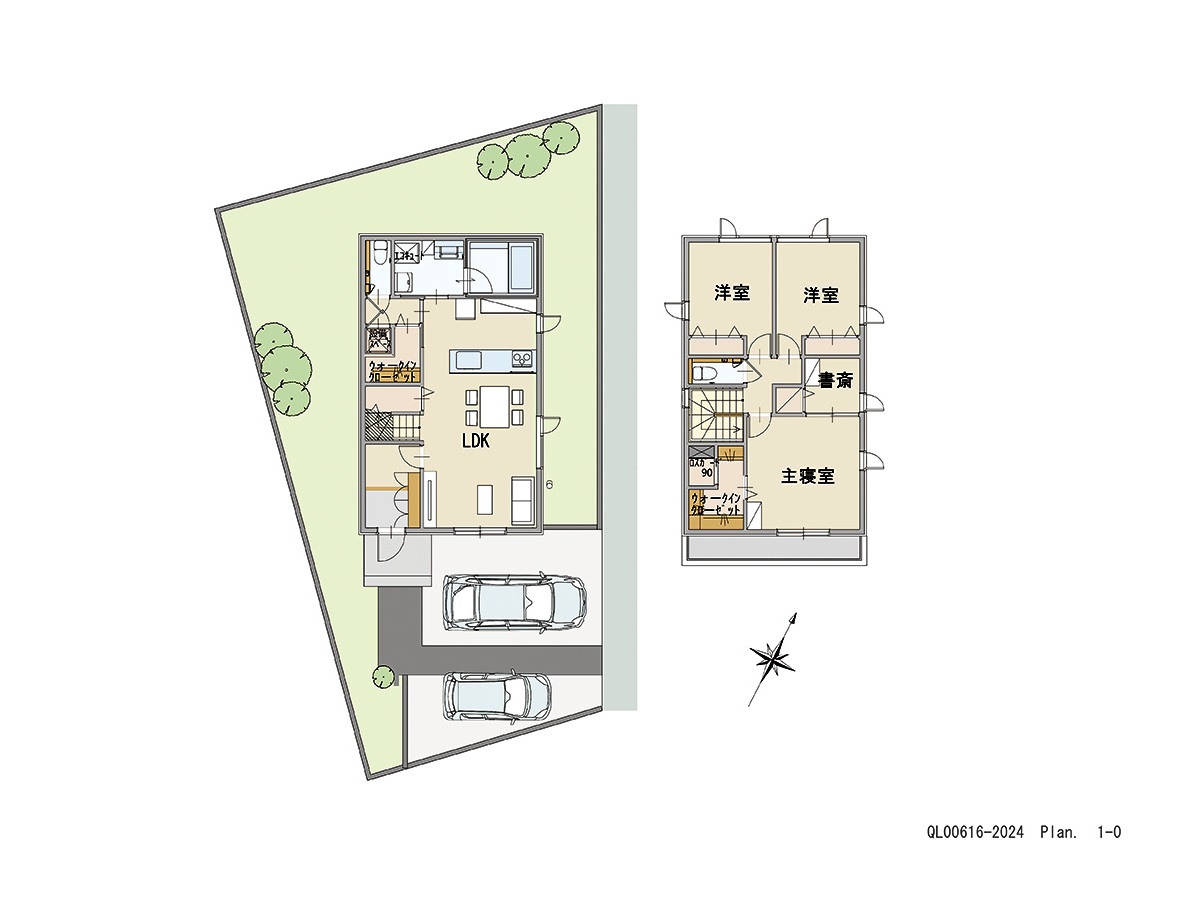 イイコトテラス七飯町中野 土地 区画番号No.19 「家事ラクラクプラン」 <br>建物タイプ:ｉ－ｓｍｉｌｅⅡ(北海道仕様)/延床面積:100.86㎡(30.5坪) <br>建物本体価格(参考):2,215万円(税込み)<br>