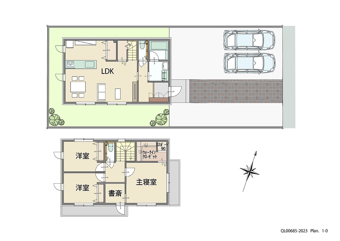 新潟市東区江南３丁目１－２ 土地 区画番号No.5 「30坪の充実プラン♪」 <br>建物タイプ:ｉ－ｓｍｉｌｅⅡ/延床面積:100.86㎡(30.5坪) <br>建物本体価格(参考):2,086万円(税込み)<br>