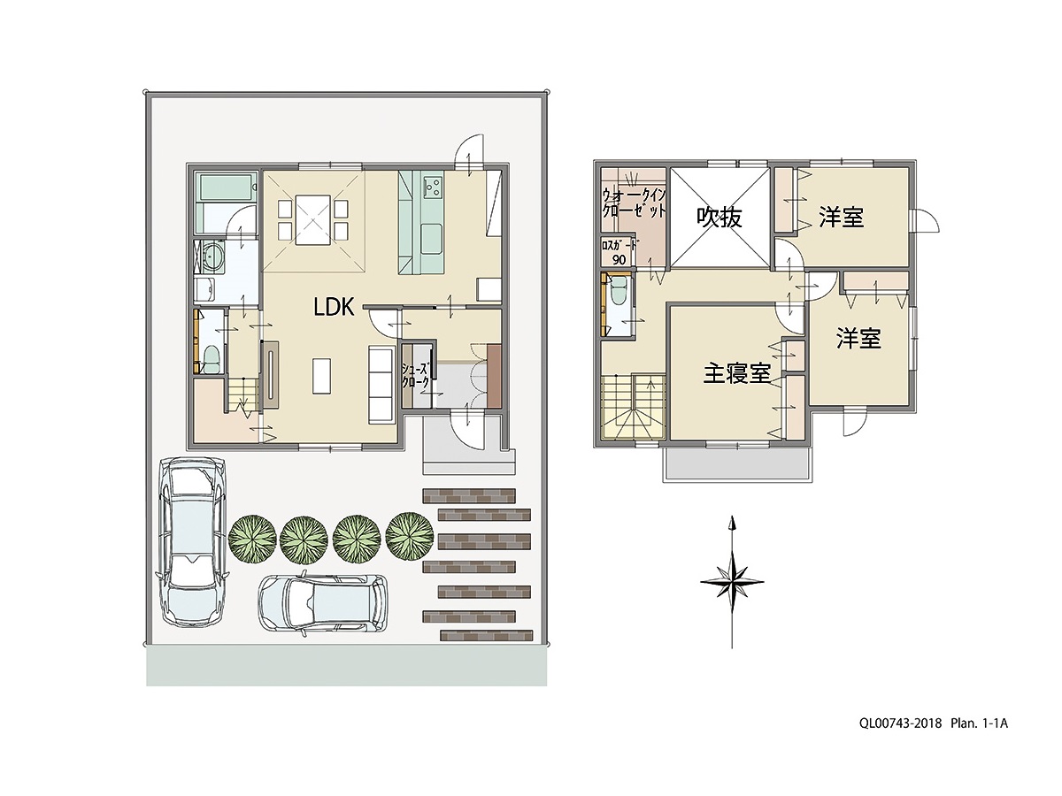 ふじと台４期 土地 区画番号No.東⑥南5-6 「こだわりの詰まった大満足プラン 」 <br>建物タイプ:ｉ－ｓｍｉｌｅⅡ/延床面積:108.33㎡(32.76坪) <br>建物本体価格(参考):2,248万円(税込み)<br>