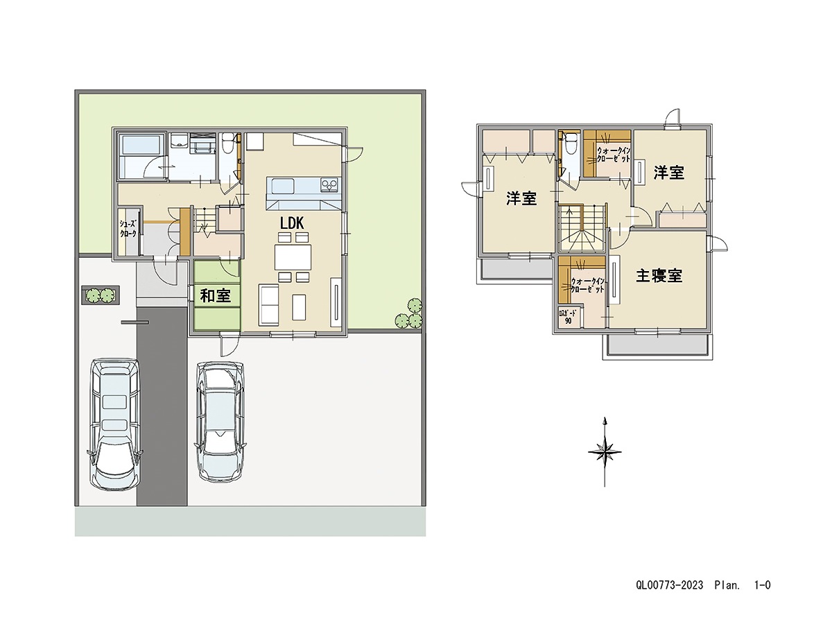 見晴らしの街　尾平 土地 区画番号No.D-21 「家族が集まるLDKプラン」 <br>建物タイプ:ｉ－ｓｍｉｌｅⅡ/延床面積:105.92㎡(32.04坪) <br>建物本体価格(参考):2,158万円(税込み)<br>