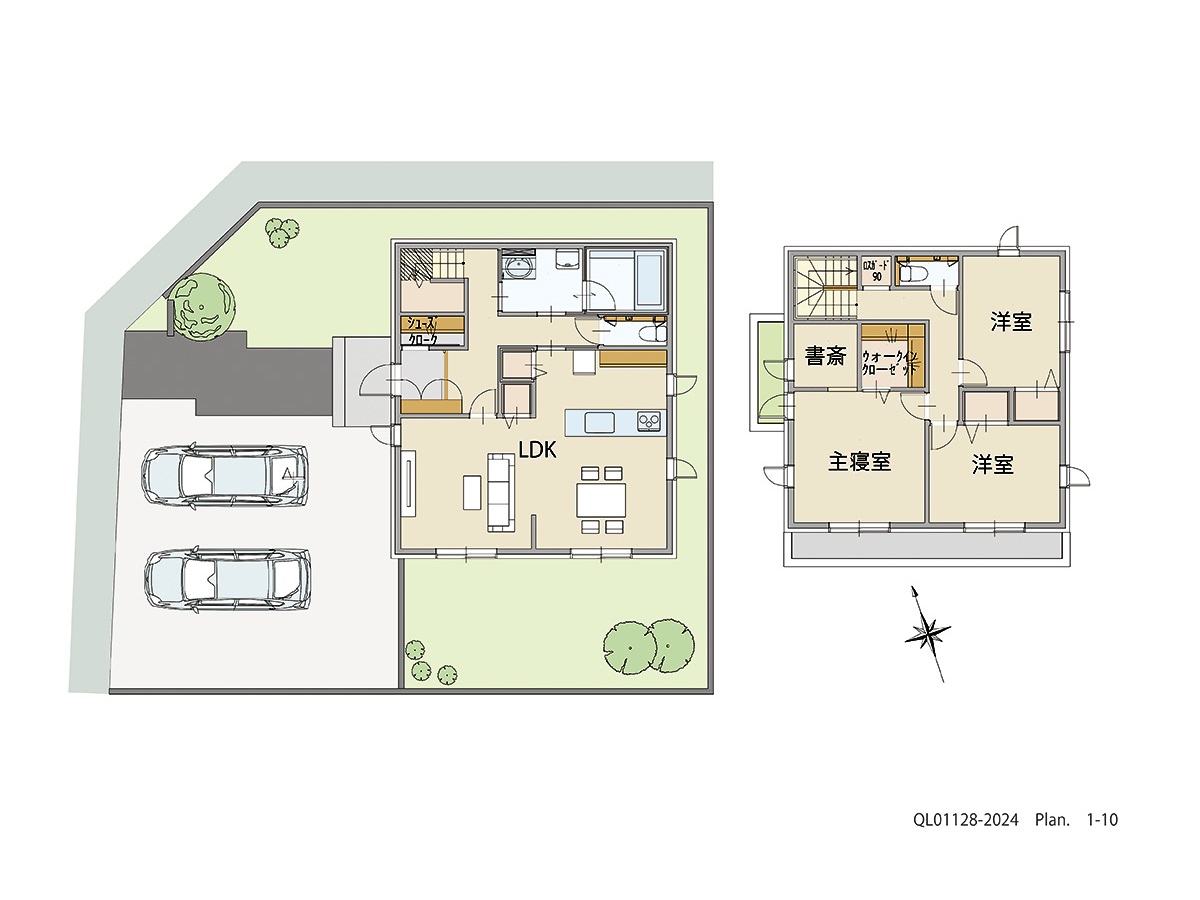 イイコトテラス員弁町大泉 土地 区画番号No.10 「北西角地」 <br>建物タイプ:ｉ－ｓｍａｒｔⅡ/延床面積:114.15㎡(34.52坪) <br>建物本体価格(参考):2,816万円(税込み)<br>