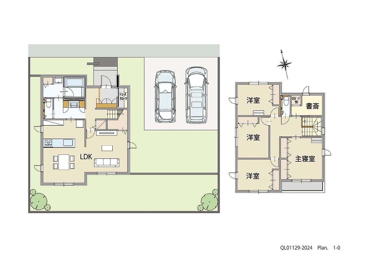 イイコトテラス員弁町大泉 土地 区画番号No.11 「2階建て規格型住宅」 <br>建物タイプ:ｉ－ｓｍｉｌｅⅡ/延床面積:120.92㎡(36.56坪) <br>建物本体価格(参考):2,426万円(税込み)<br>