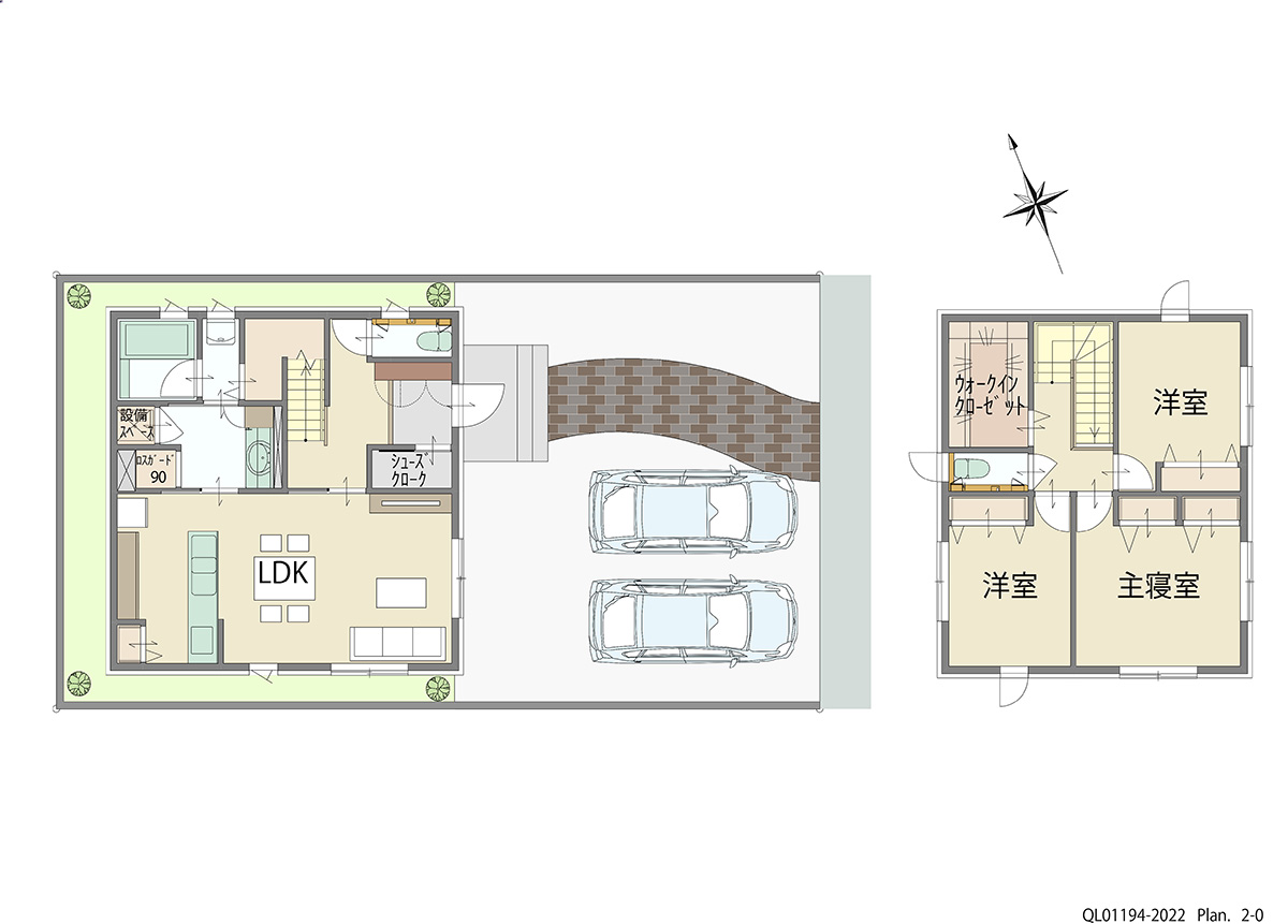 札幌市東区東苗穂七条三丁目 土地 区画番号No.1 「大満足！収納充実プラン　」 <br>建物タイプ:ｉ－ｓｍａｒｔⅡ/延床面積:100.81㎡(30.48坪) <br>建物本体価格(参考):2,583万円(税込み)<br>