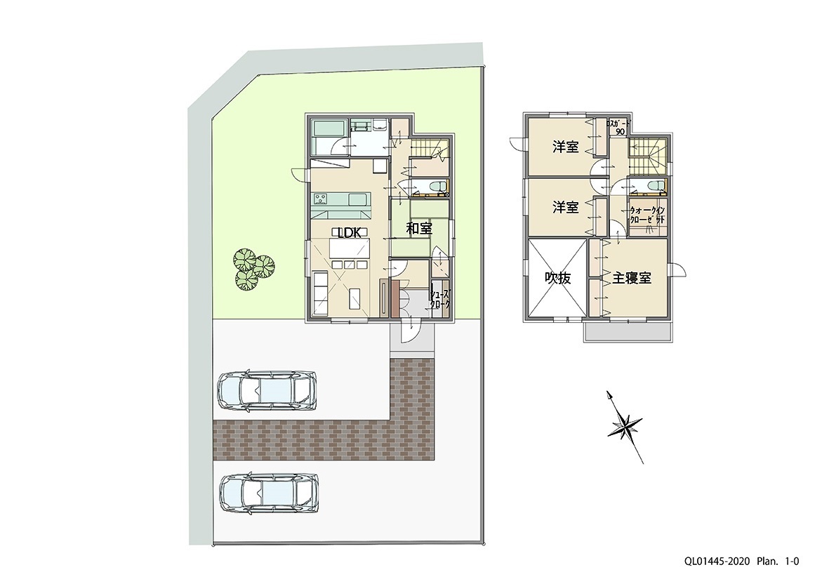 上北郡七戸町字荒熊内３期 土地 区画番号No.D 「いつも家族を感じられるプラン」 <br>建物タイプ:ｉ－ｓｍｉｌｅⅡ/延床面積:104.1㎡(31.48坪) <br>建物本体価格(参考):2,193万円(税込み)<br>