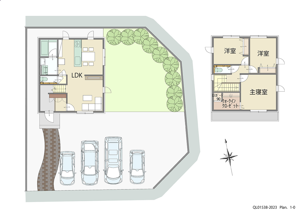 イイコトテラス宇都宮宝木本町 土地 区画番号No.14 「ゆったりリビング」 <br>建物タイプ:ｉ－ｓｍｉｌｅⅡ/延床面積:94.14㎡(28.46坪) <br>建物本体価格(参考):1,956万円(税込み)<br>