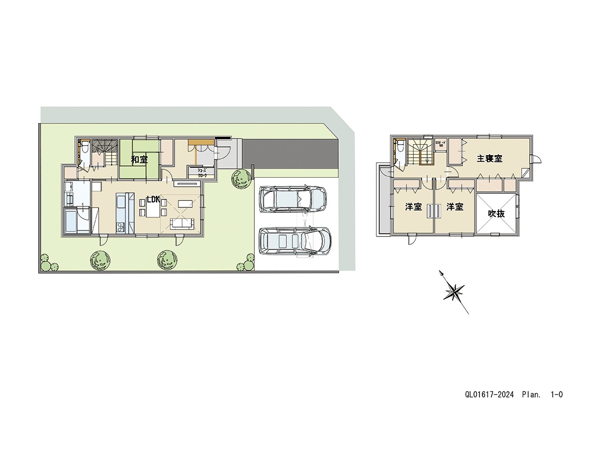 イイコトテラス鈴鹿市岸岡町 土地 区画番号No.9 「吹抜け・LDK」 <br>建物タイプ:ｉ－ｓｍｉｌｅⅡ/延床面積:107.48㎡(32.5坪) <br>建物本体価格(参考):2,241万円(税込み)<br>