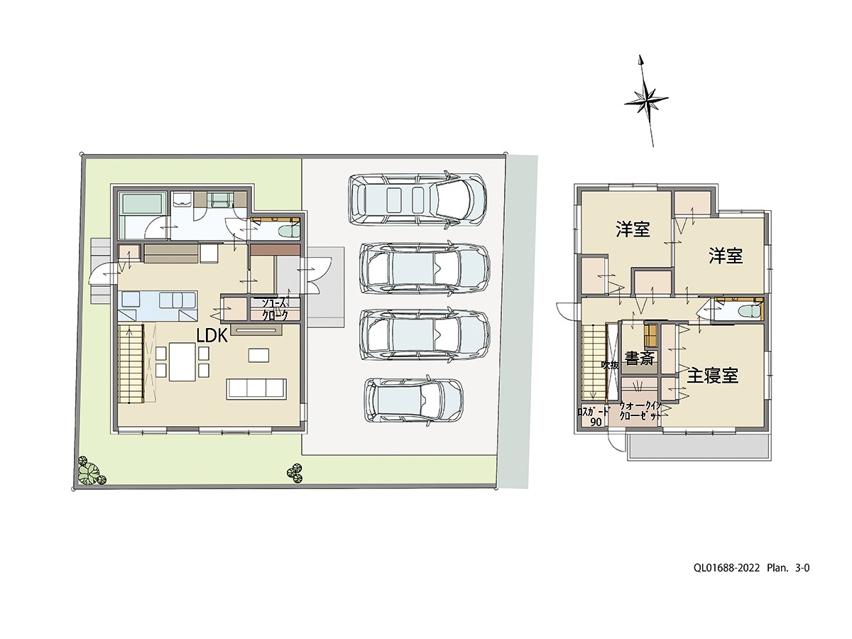 「LDKが生活の中心に！家族が集まる広々LDKプラン」 <br>建物タイプ:グラン・スマート/延床面積:101.28㎡(30.63坪) <br>建物本体価格(参考):2,541万円(税込み)<br>