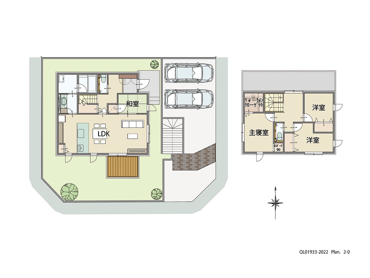 ゆめみヶ丘岸和田　３期 土地 区画番号No.194 「子育てにも嬉しいLDKと隣接した和室採用プラン」 <br>建物タイプ:ｉ－ｓｍａｒｔⅡ/延床面積:104.16㎡(31.5坪) <br>建物本体価格(参考):2,654万円(税込み)<br>