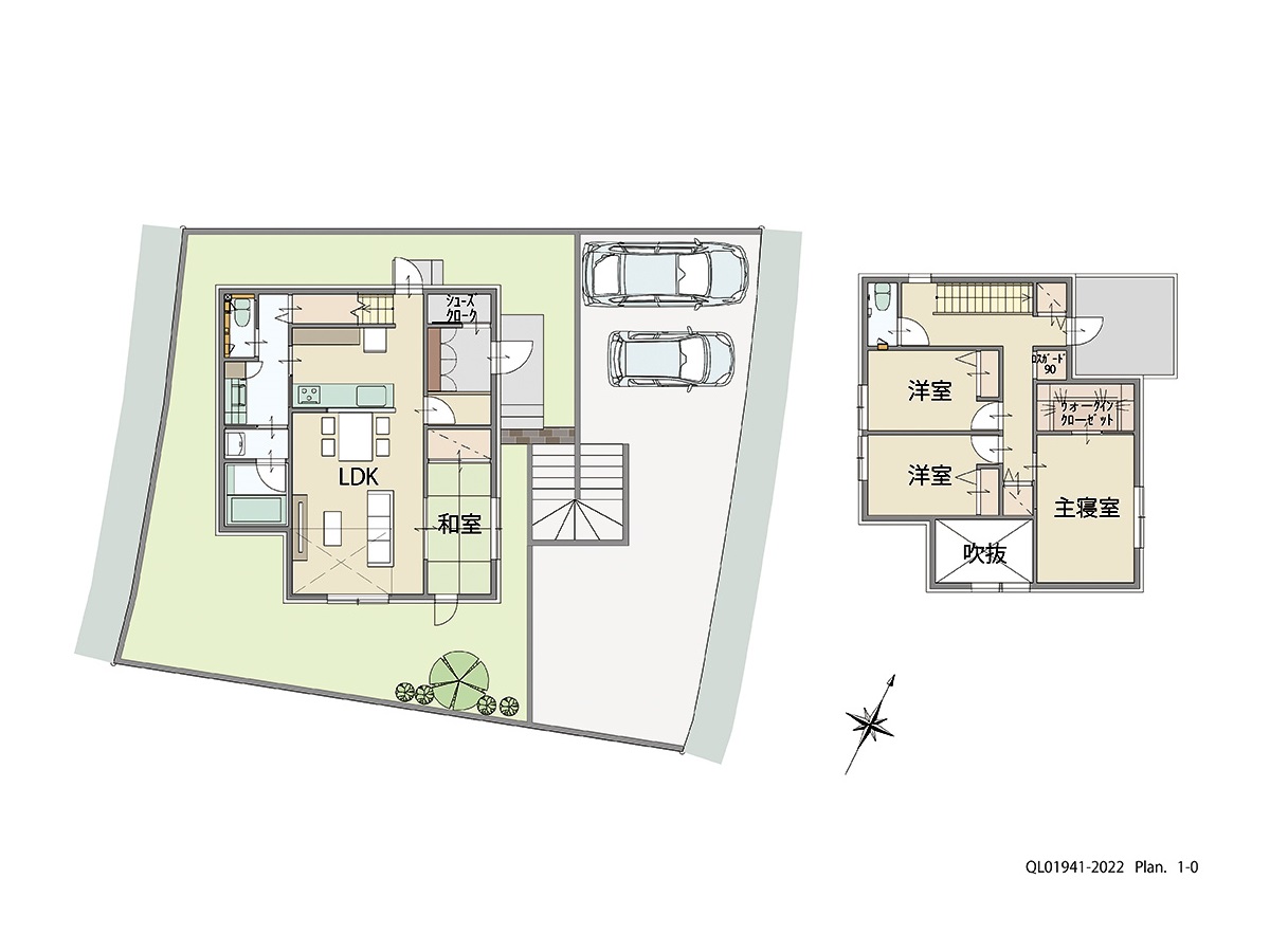 ゆめみヶ丘岸和田　３期 土地 区画番号No.202 「いつも生活の中心にLDKがある家」 <br>建物タイプ:ｉ－ｃｕｂｅⅢ/延床面積:104.14㎡(31.49坪) <br>建物本体価格(参考):2,426万円(税込み)<br>