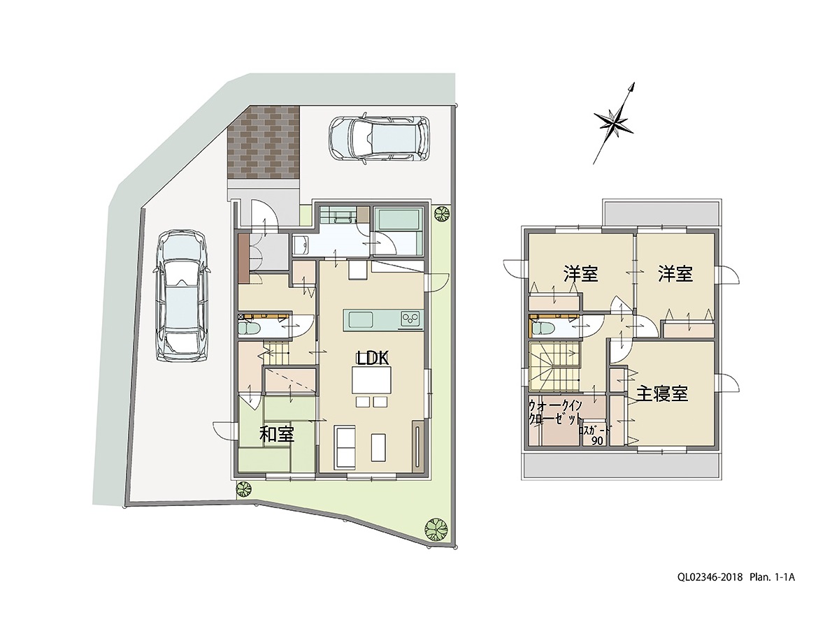 アイタウン西脇市和田町 土地 区画番号No.3 「忙しいご夫婦におすすめ！家事楽プラン」 <br>建物タイプ:ｉ－ｓｍｉｌｅⅡ/延床面積:103.34㎡(31.25坪) <br>建物本体価格(参考):2,148万円(税込み)<br>