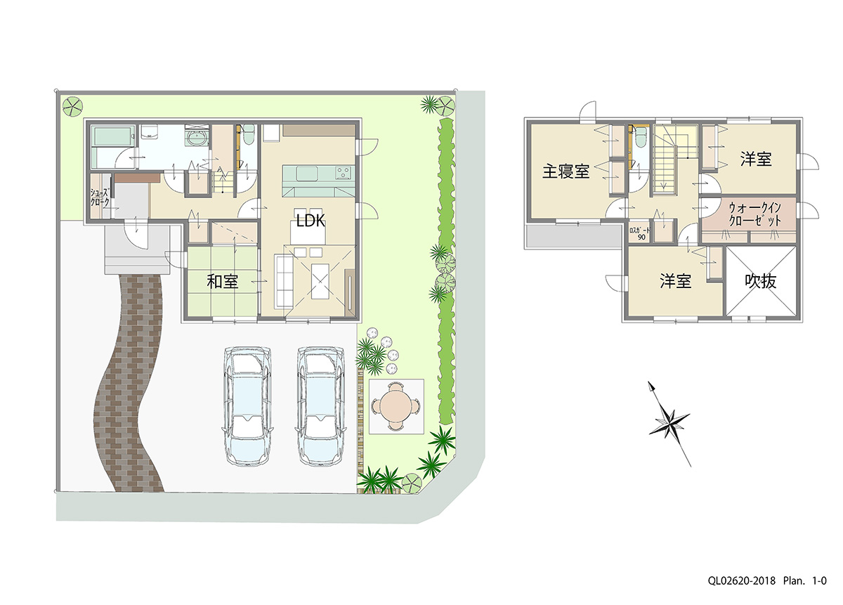 浜松市南区白羽町 土地 区画番号No.2 「ゆったりLDKに大きな吹抜けで我が家のリビングを最高の空間に」 <br>建物タイプ:ｉ－ｓｍａｒｔⅡ/延床面積:113.41㎡(34.3坪) <br>建物本体価格(参考):2,816万円(税込み)<br>