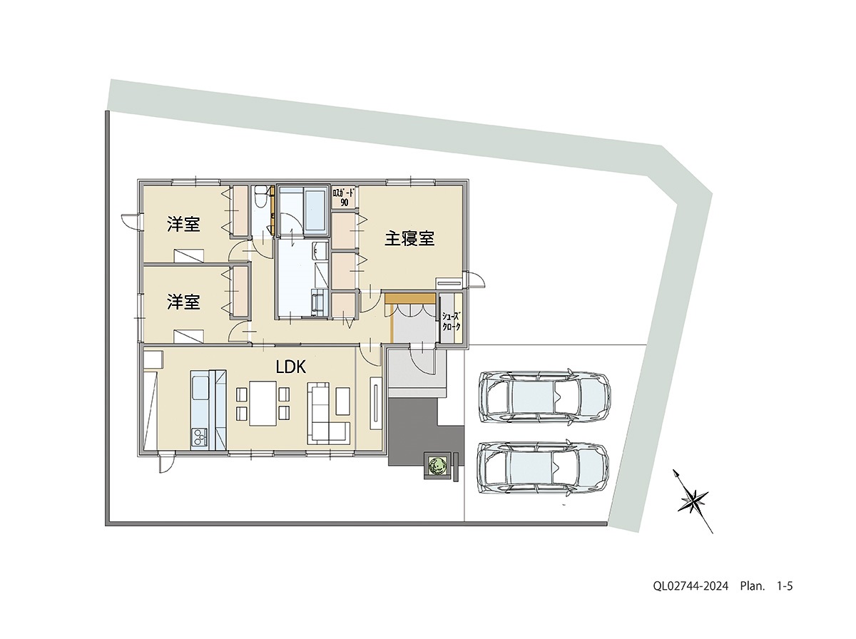 下都賀郡壬生町表町６区画 土地 区画番号No.5 「子育てにピッタリ！ご夫婦におすすめプラン」 <br>建物タイプ:ｉ－ｓｍｉｌｅⅡ+/延床面積:90.45㎡(27.36坪) <br>建物本体価格(参考):2,117万円(税込み)<br>