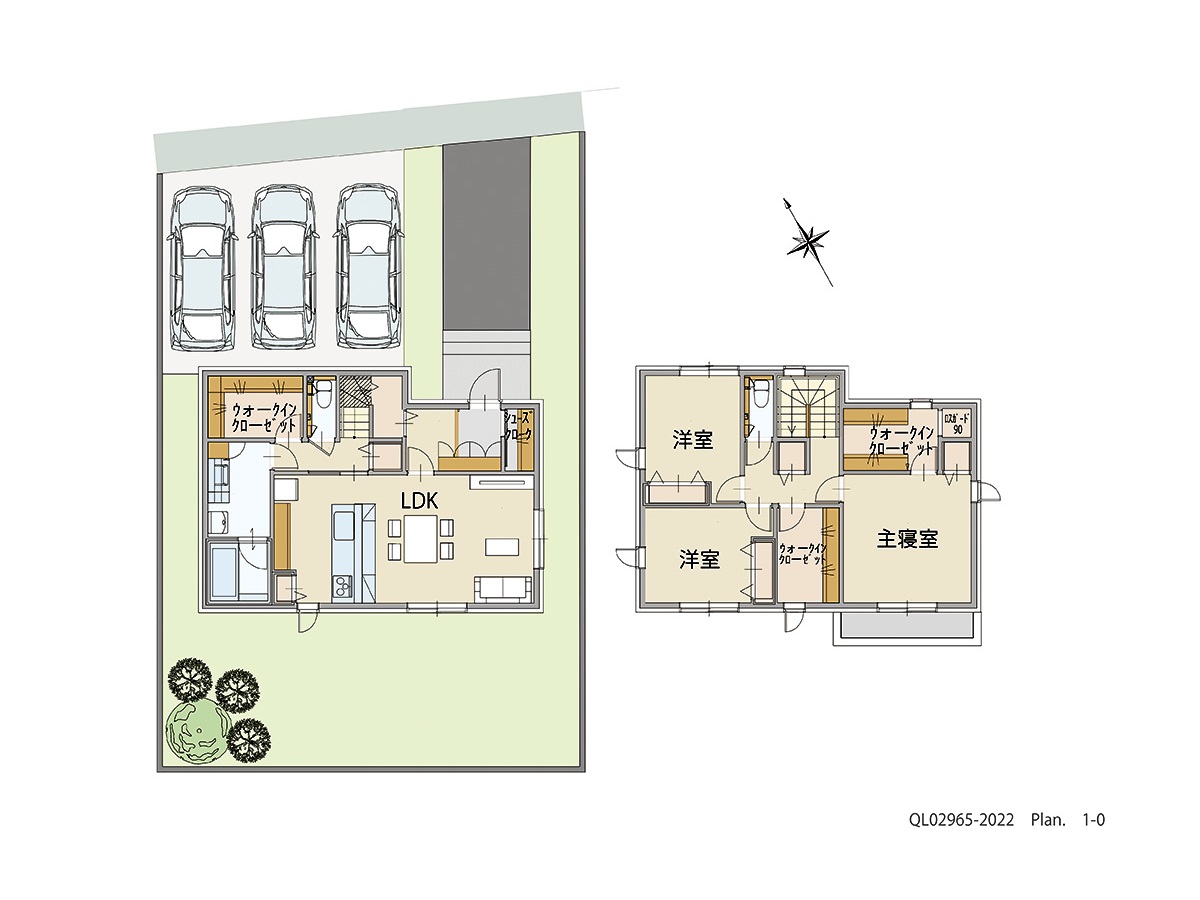 イイコトテラス小山市中久喜 土地 区画番号No.31 「収納をたっぷりとったプラン」 <br>建物タイプ:ｉ－ｓｍｉｌｅⅡ+/延床面積:110.88㎡(33.54坪) <br>建物本体価格(参考):2,374万円(税込み)<br>