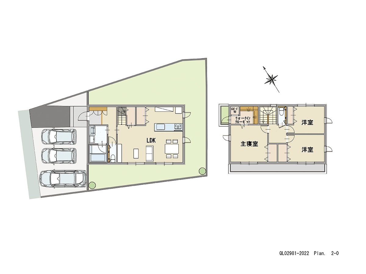 イイコトテラス桜 土地 区画番号No.A-4 「LDKを中心に家族が集まる家」 <br>建物タイプ:ｉ－ｓｍｉｌｅⅡ/延床面積:100.86㎡(30.5坪) <br>建物本体価格(参考):2,102万円(税込み)<br>