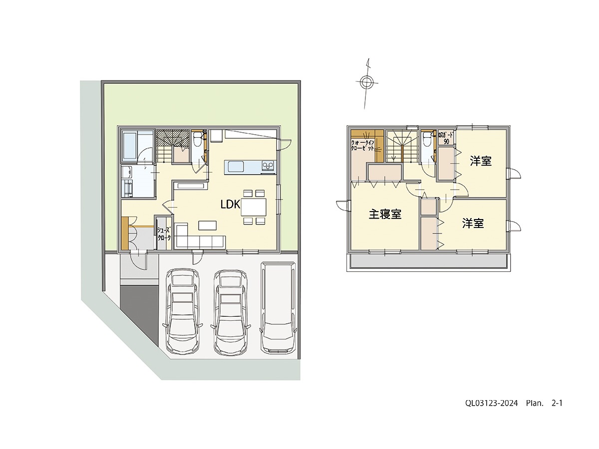 ふじと台６期 土地 区画番号No.東⑥北1-20 「回遊動線で部屋間の移動もスムーズな家」 <br>建物タイプ:ｉ－ｓｍｉｌｅⅡ/延床面積:105.82㎡(32坪) <br>建物本体価格(参考):2,177万円(税込み)<br>