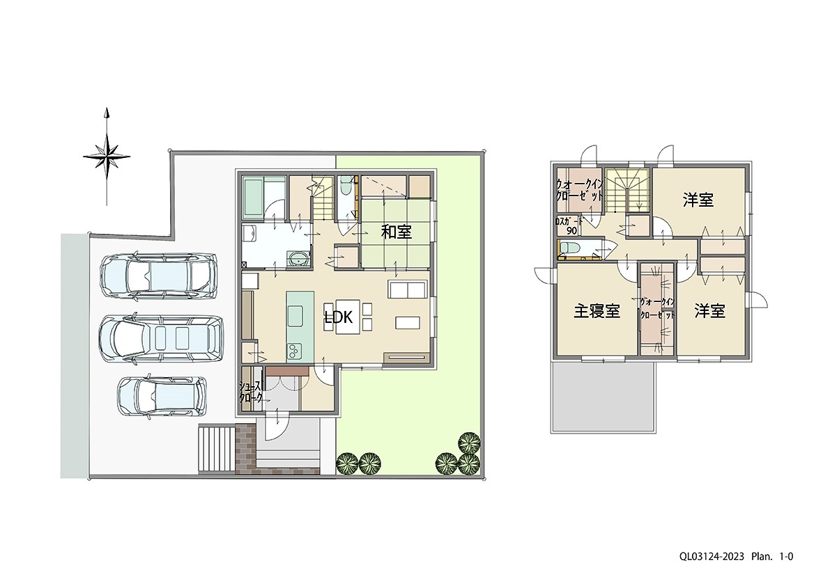 和歌山市つつじが丘 土地 区画番号No.218 「16帖LDK+和室4.5帖の広々空間プラン」 <br>建物タイプ:ｉ－ｓｍａｒｔⅡ/延床面積:114.2㎡(34.53坪) <br>建物本体価格(参考):2,826万円(税込み)<br>