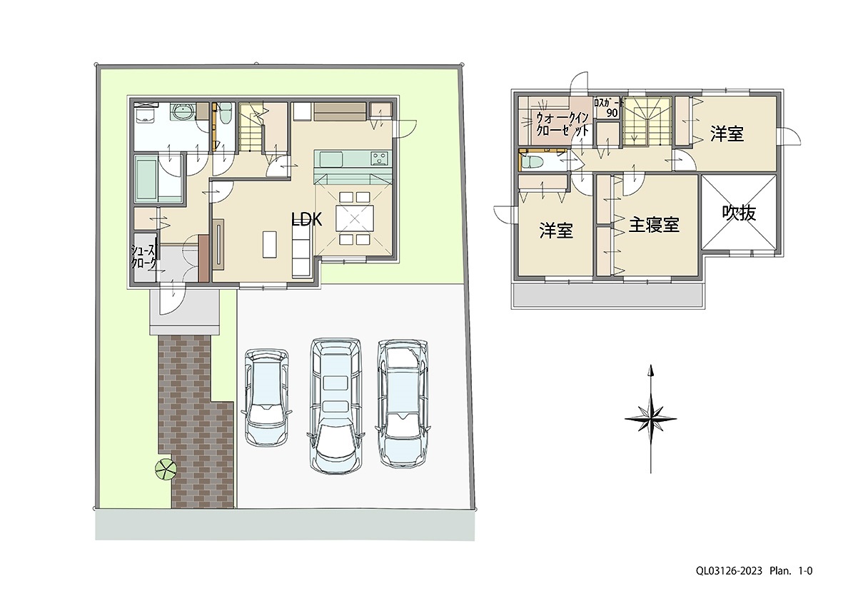 和歌山市つつじが丘 土地 区画番号No.220 「LDKを中心に家族が集まる家」 <br>建物タイプ:ｉ－ｓｍａｒｔⅡ/延床面積:104.95㎡(31.74坪) <br>建物本体価格(参考):2,635万円(税込み)<br>