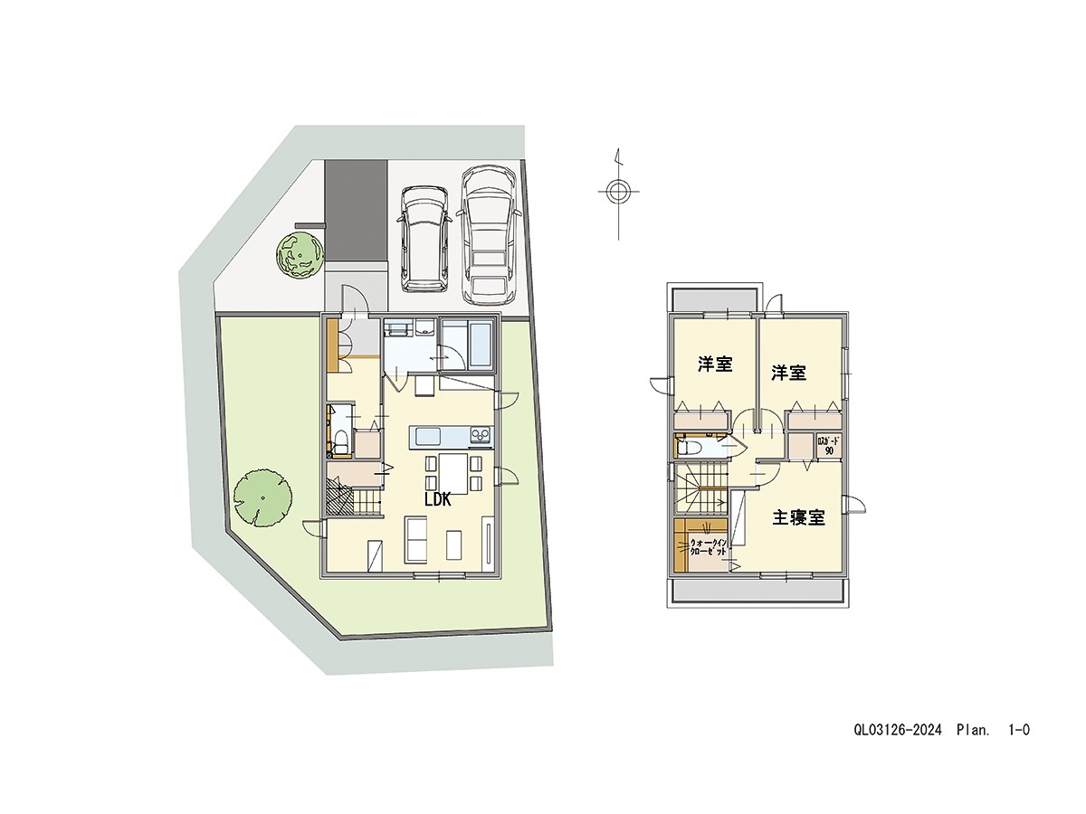 ふじと台６期 土地 区画番号No.東⑥北1-23 「LDKが生活の中心に！家族が集まる広々LDKプラン」 <br>建物タイプ:ｉ－ｓｍｉｌｅⅡ/延床面積:90.82㎡(27.46坪) <br>建物本体価格(参考):1,916万円(税込み)<br>