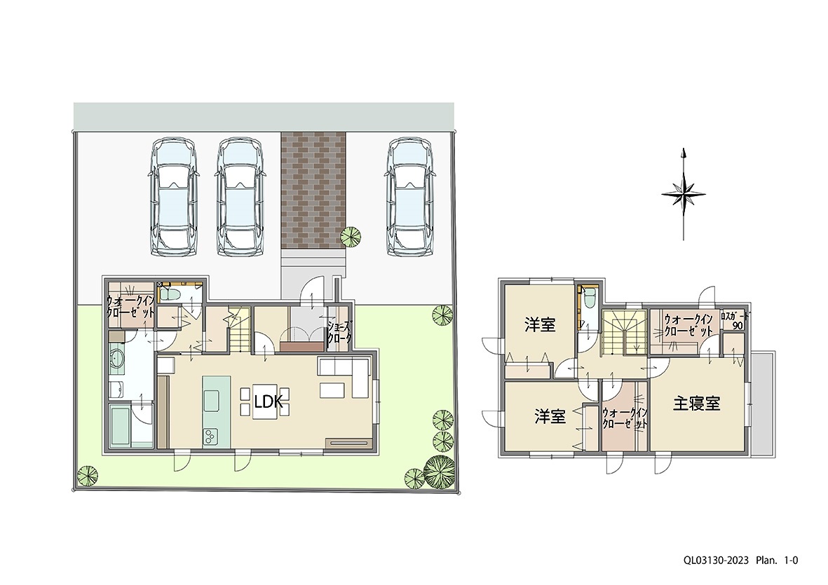 和歌山市つつじが丘 土地 区画番号No.224 「大容量収納プラン」 <br>建物タイプ:ｉ－ｓｍａｒｔⅡ/延床面積:110.92㎡(33.54坪) <br>建物本体価格(参考):2,674万円(税込み)<br>