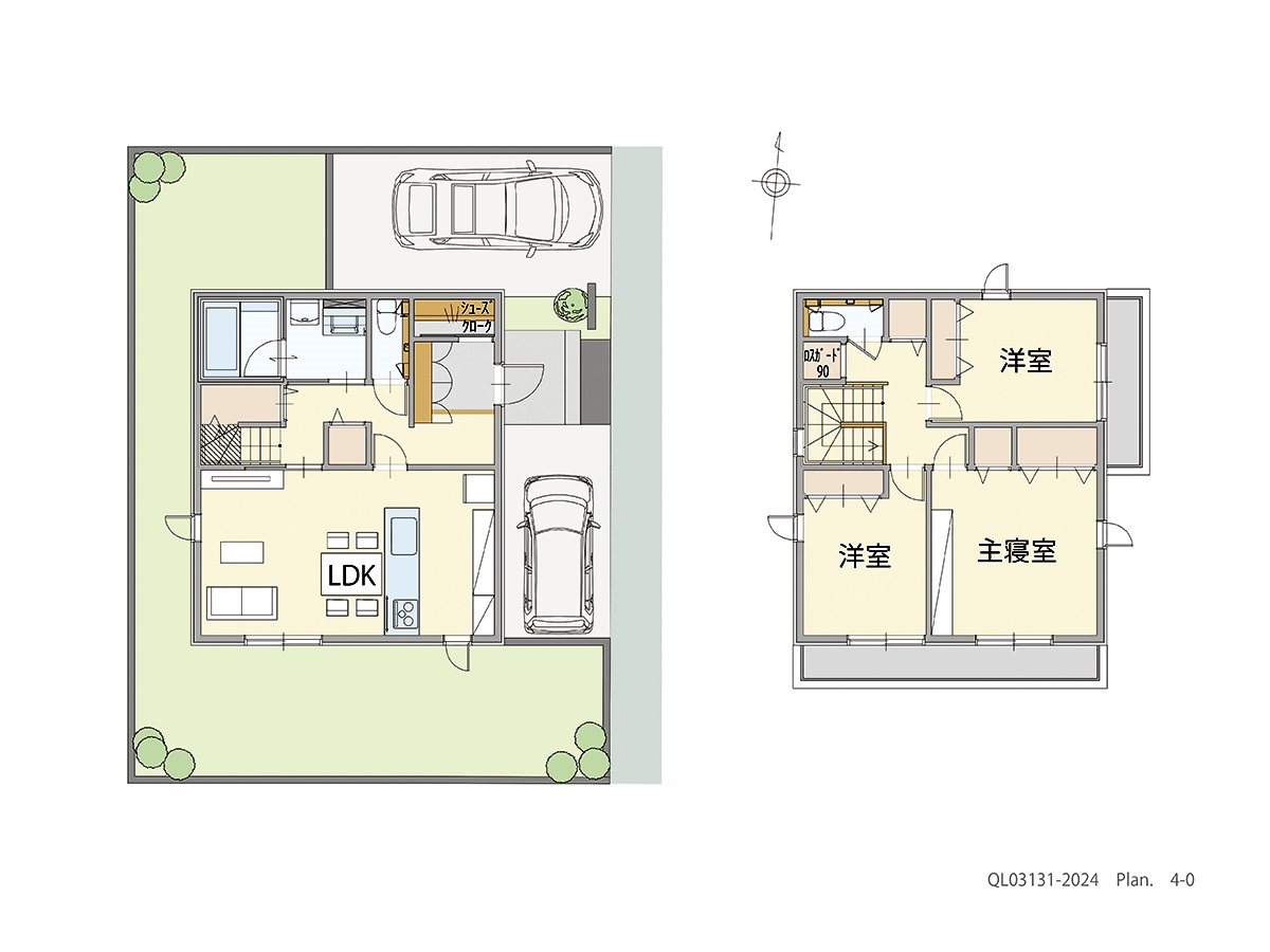 ふじと台６期 土地 区画番号No.東⑥北1-28 「キッチンから家族の様子を見守れる家」 <br>建物タイプ:ｉ－ｓｍｉｌｅⅡ/延床面積:94.14㎡(28.46坪) <br>建物本体価格(参考):1,976万円(税込み)<br>