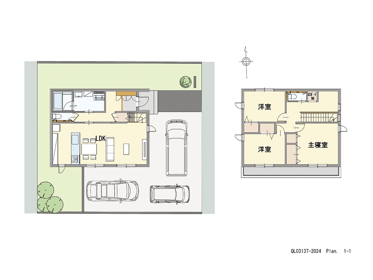 ふじと台６期 土地 区画番号No.東⑥北1-34 「キッチンから家族の様子を見守れる家」 <br>建物タイプ:ｉ－ｓｍｉｌｅⅡ/延床面積:104.16㎡(31.5坪) <br>建物本体価格(参考):2,176万円(税込み)<br>