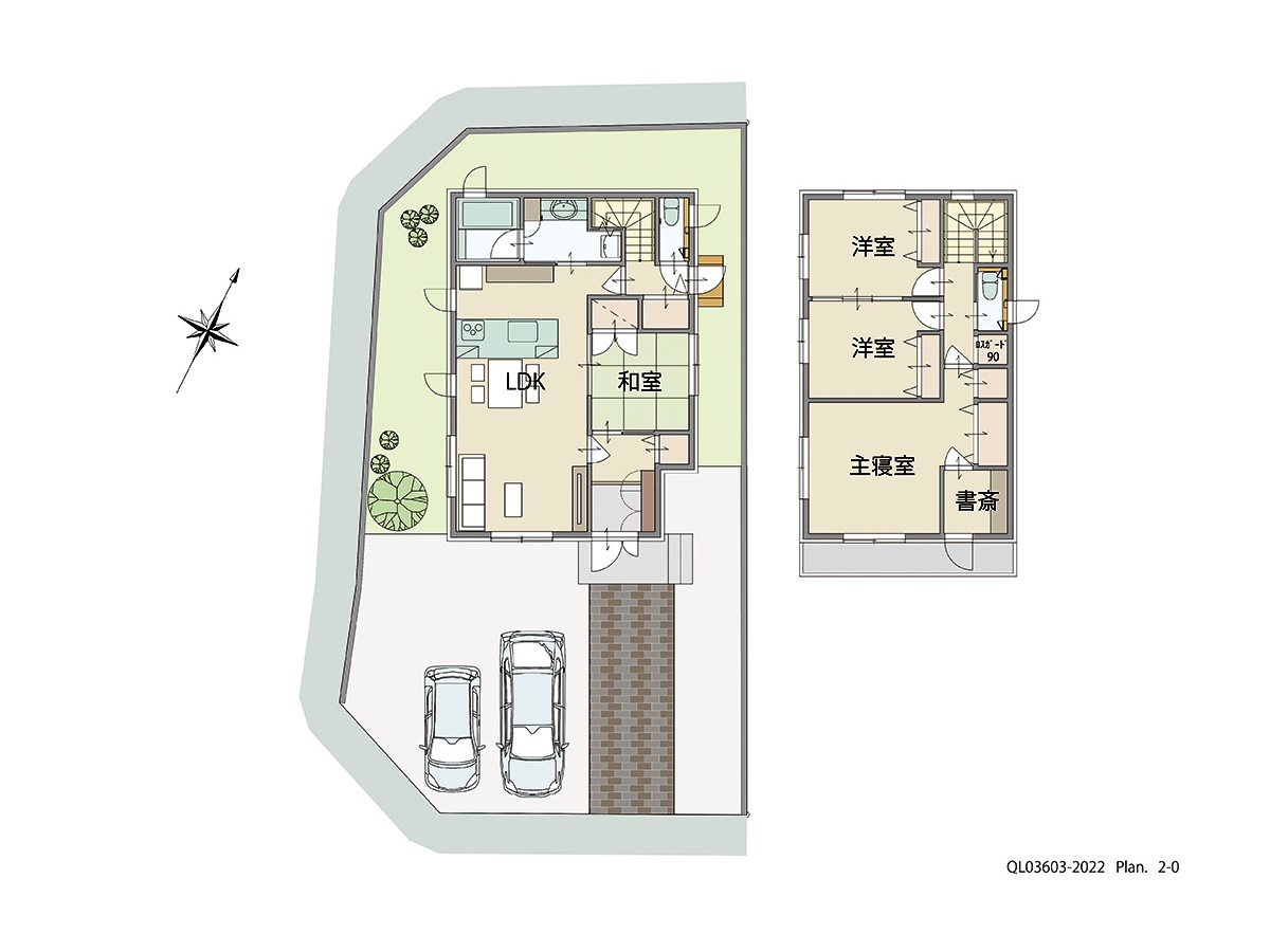 イイコトテラス中津川 土地 区画番号No.A 「子育てにピッタリ！ご夫婦におすすめプラン」 <br>建物タイプ:ｉ－ｓｍａｒｔⅡ/延床面積:107.53㎡(32.52坪) <br>建物本体価格(参考):2,692万円(税込み)<br>