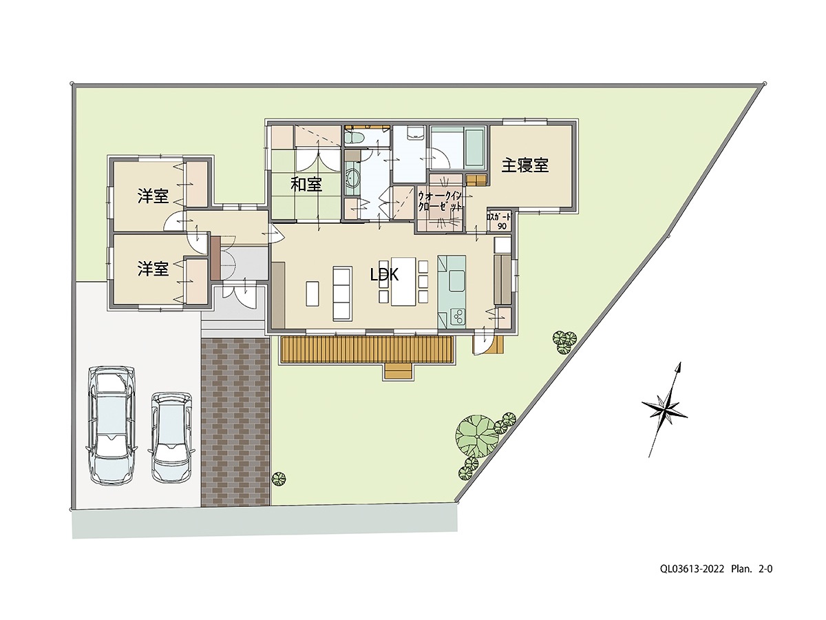 イイコトテラス中津川 土地 区画番号No.K 「欲しい！が詰まった大満足プラン」 <br>建物タイプ:ｉ－ｓｍａｒｔⅡ/延床面積:105.13㎡(31.8坪) <br>建物本体価格(参考):2,659万円(税込み)<br>