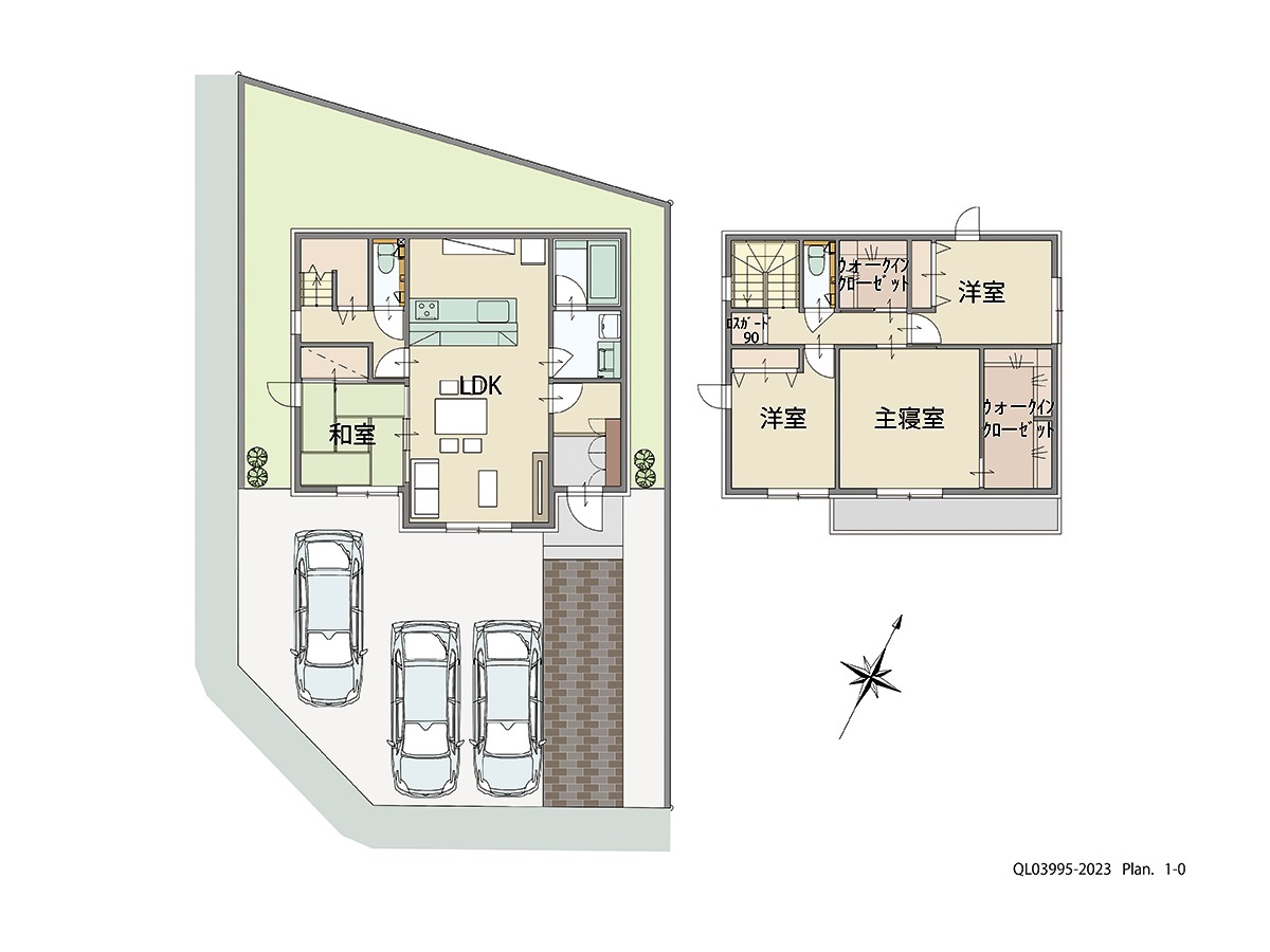 イイコトテラス鈴鹿市北玉垣町 土地 区画番号No.20 「家族の時間も、プライベート空間も両方揃った満足プラン！」 <br>建物タイプ:ｉ－ｓｍｉｌｅⅡ/延床面積:109.18㎡(33.02坪) <br>建物本体価格(参考):2,211万円(税込み)<br>