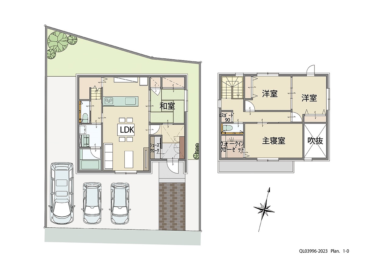 イイコトテラス鈴鹿市北玉垣町 土地 区画番号No.21 「ゆとりのプラスワン。畳のある暮らし」 <br>建物タイプ:ｉ－ｓｍｉｌｅⅡ/延床面積:105.76㎡(31.98坪) <br>建物本体価格(参考):2,194万円(税込み)<br>