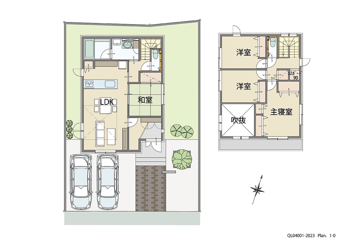 イイコトテラス鈴鹿市北玉垣町 土地 区画番号No.26 「家族の気配を感じるおうち！仲良しファミリープラン」 <br>建物タイプ:ｉ－ｓｍａｒｔⅡ/延床面積:102.42㎡(30.97坪) <br>建物本体価格(参考):2,596万円(税込み)<br>