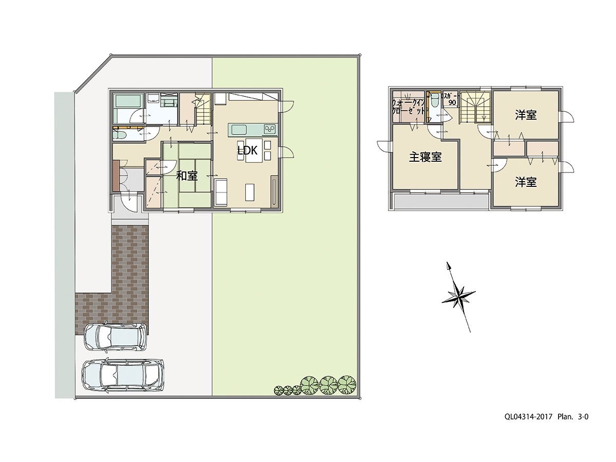 原町区大木戸 土地 区画番号No.8 「欲しい！が詰まった大満足プラン」 <br>建物タイプ:ｉ－ｓｍｉｌｅⅡ/延床面積:110.88㎡(33.53坪) <br>建物本体価格(参考):2,321万円(税込み)<br>