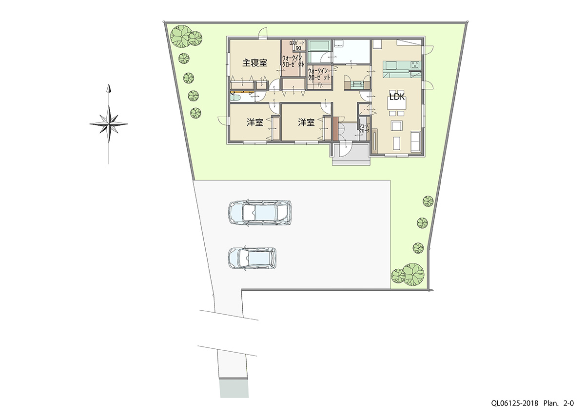 多肥上町分譲地 土地 区画番号No.04 「コンパクトでも充実！平屋ならでは、です」 <br>建物タイプ:ｉ－ｓｍｉｌｅⅡ/延床面積:103.8㎡(31.39坪) <br>建物本体価格(参考):2,318万円(税込み)<br>