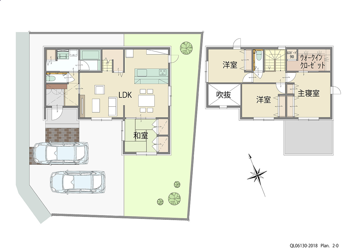 多肥上町分譲地 土地 区画番号No.09 「廊下をなくせば部屋は広くなる！」 <br>建物タイプ:ｉ－ｓｍｉｌｅⅡ/延床面積:110.9㎡(33.54坪) <br>建物本体価格(参考):2,334万円(税込み)<br>