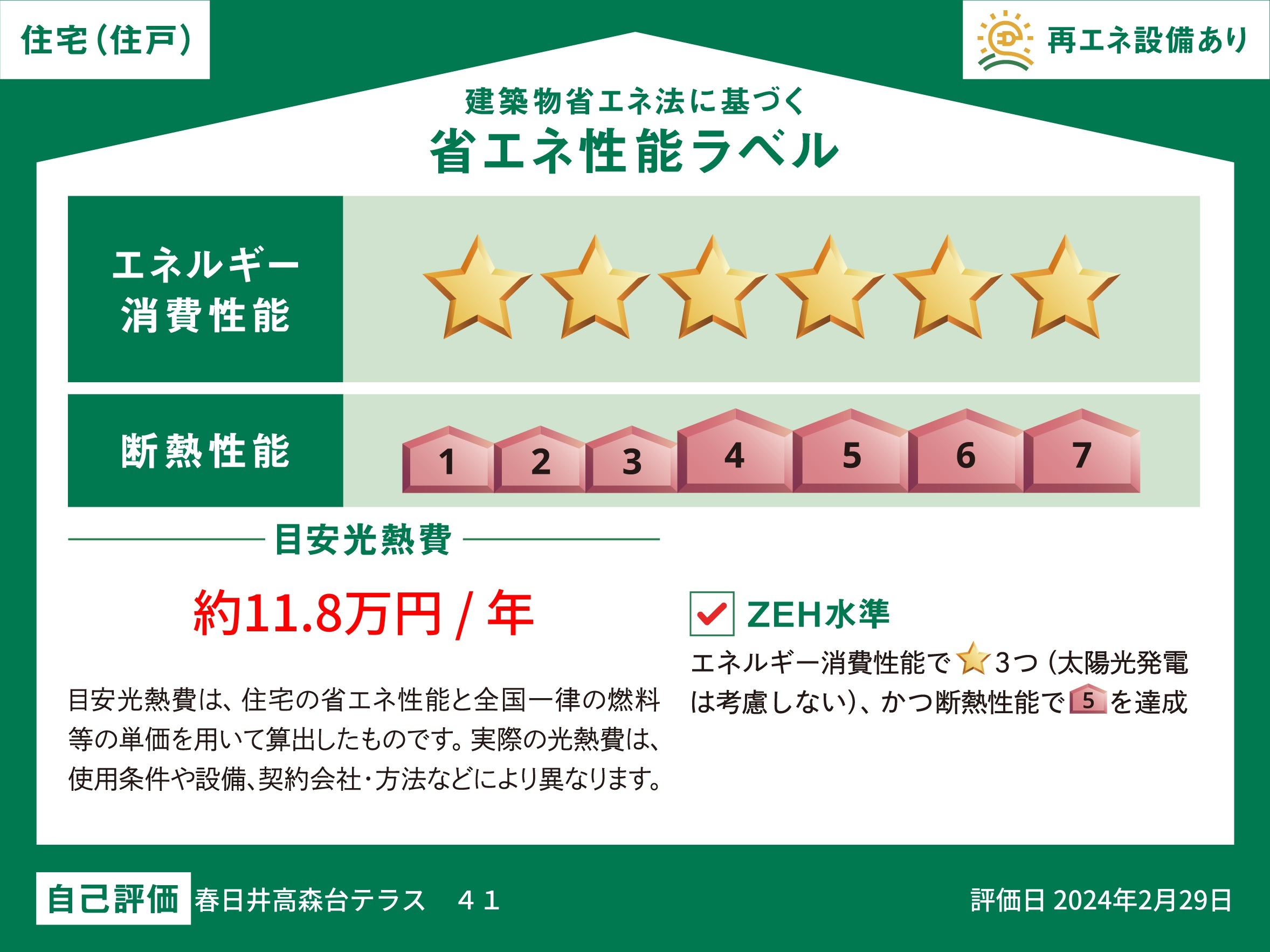 春日井市高森台テラス モデルハウス 区画番号No.41 ZEH水準を達成した高気密・高断熱住宅です。小さなエネルギーで冷暖房でき、省エネな暮らしが実現します。