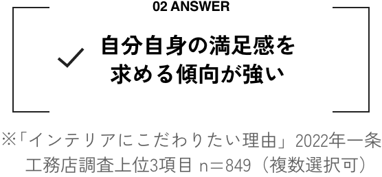 02 ANSWER 自分自身の満足感を求める傾向が強い