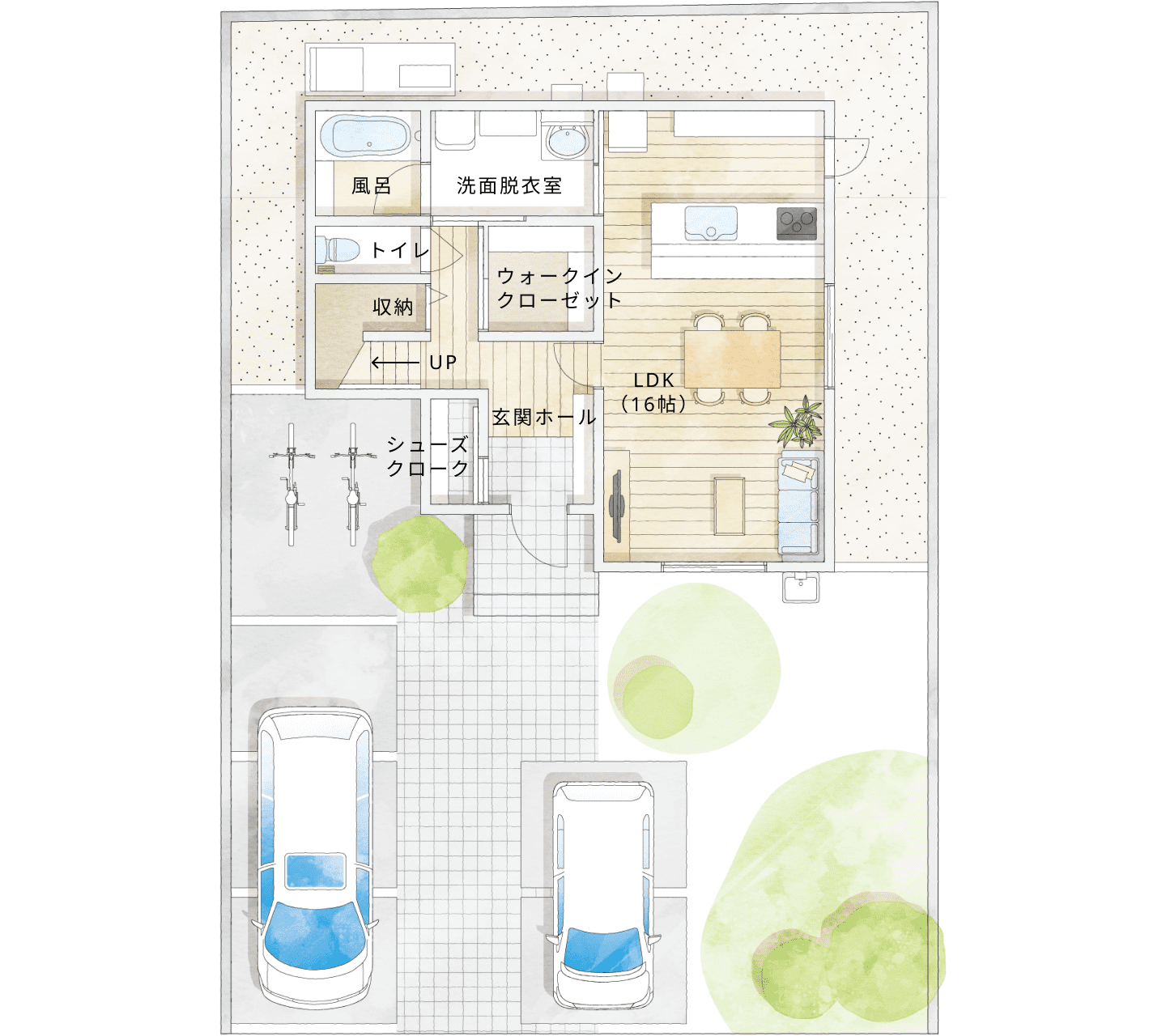 プラン1間取り図外回り