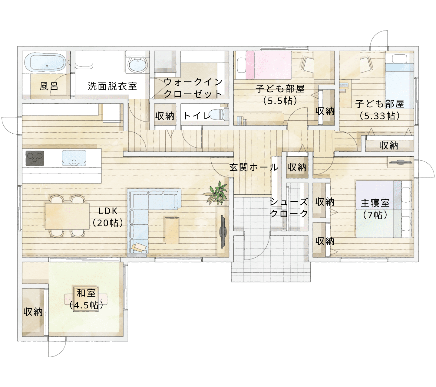 プラン2間取り図1階